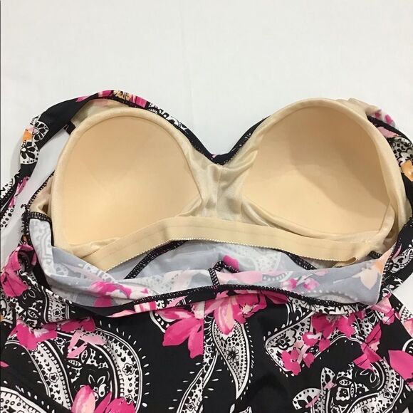Maxine Of Hollywood Floral Print One Piece Swimsuit Good Condition Size 16 - Picture 6 of 12